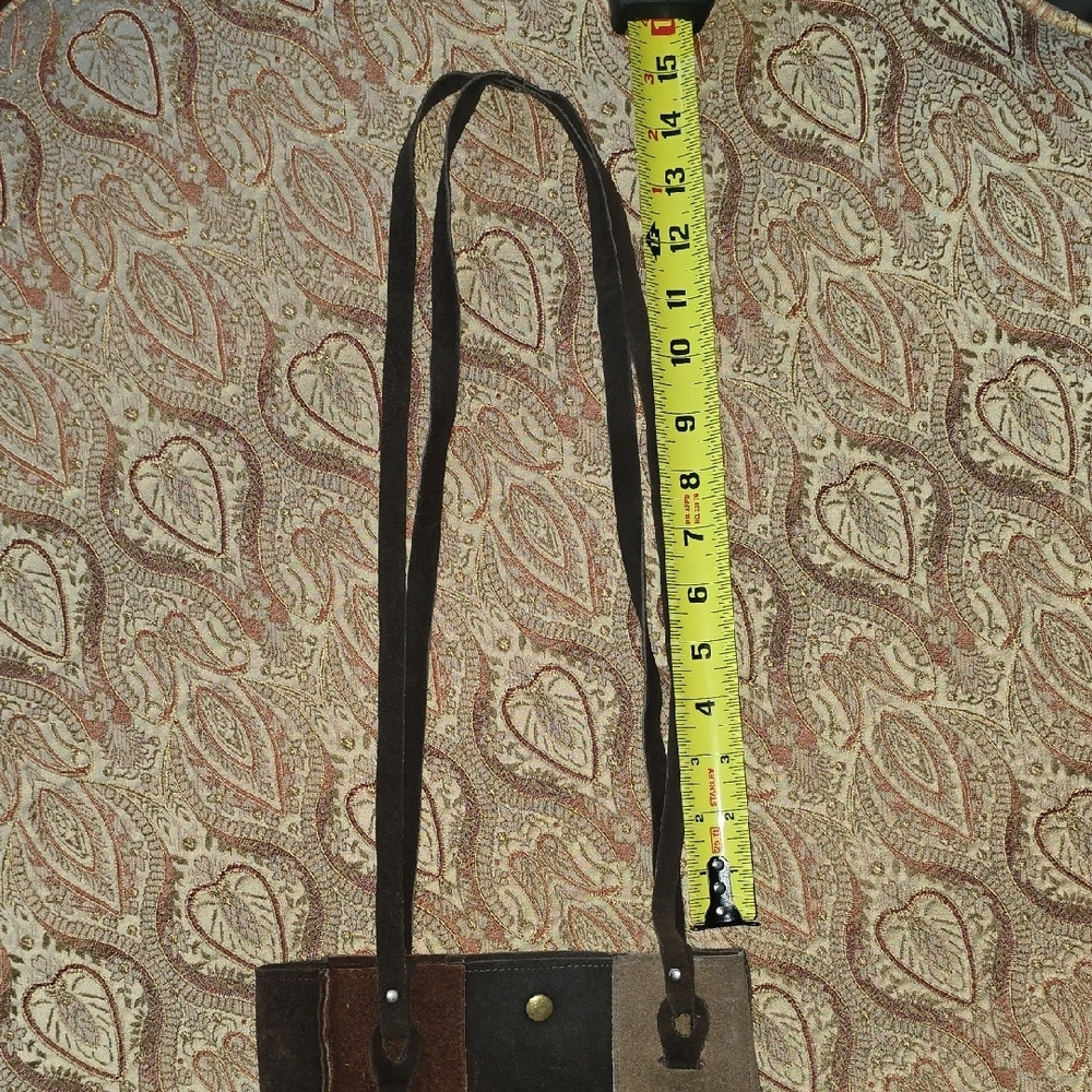 70s Vintage Brown and Tan Women's Shoulder Bags Duo Boho Hippie - Picture 13 of 16